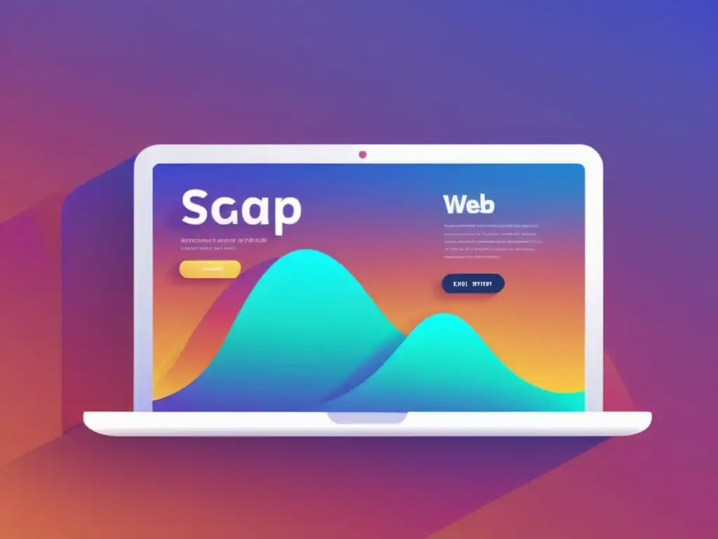 Web page con efectos de paralaje y scroll suave Ilustración minimalista de página web con efectos de parallax y scroll suave, demostrando profundidad e interactividad con GSAP