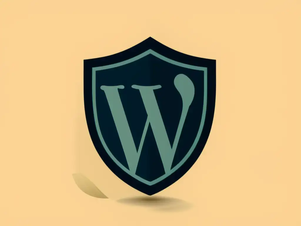 Protección inteligente para WordPress Ilustración minimalista de un sitio web de WordPress con un icono de escudo, simbolizando estrategias de respaldo inteligente para WordPress