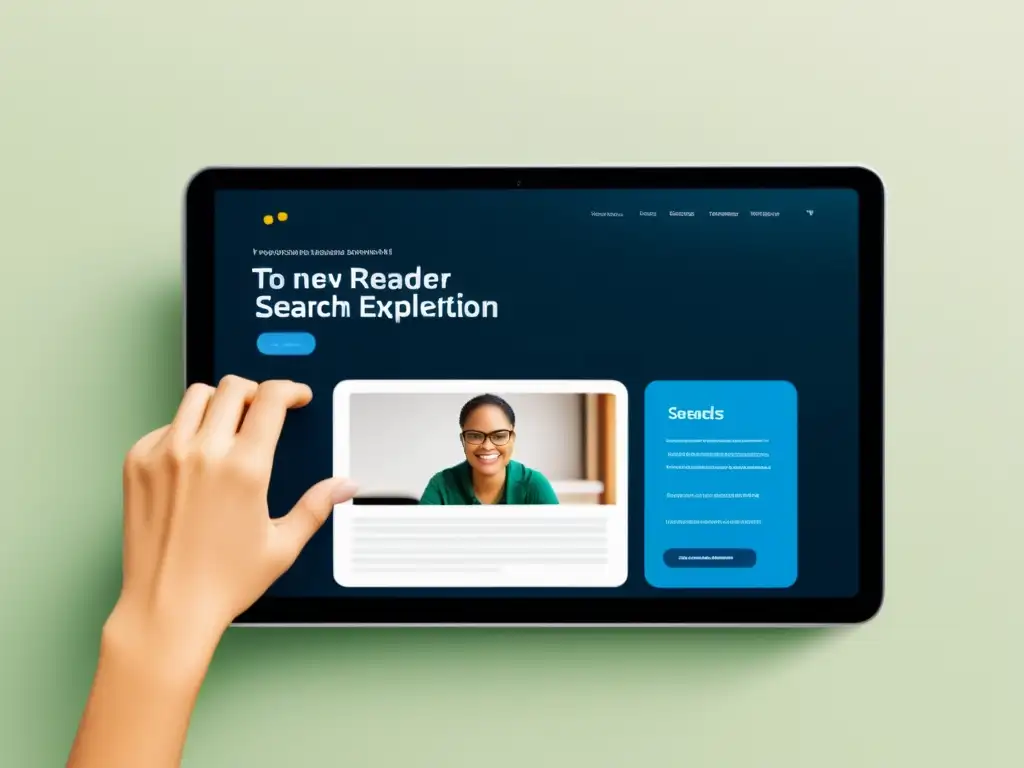 Persona con discapacidad visual usando lector de pantalla para mejorar posicionamiento web a través de accesibilidad
