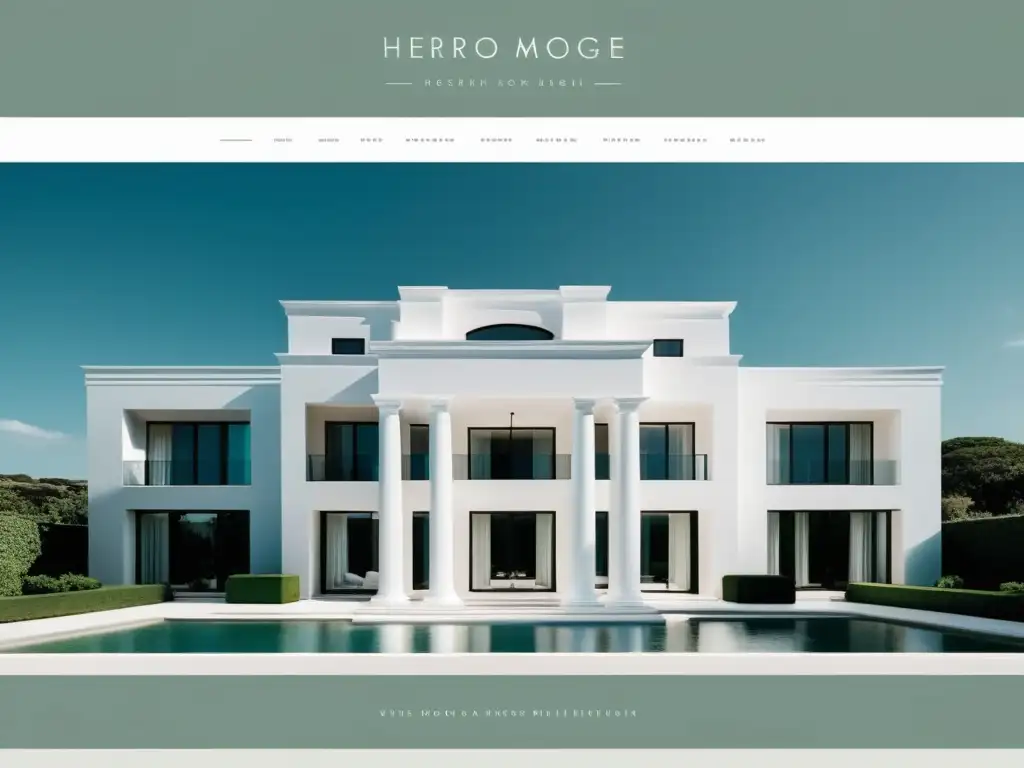 Diseño web de lujo con arquitectura moderna Posicionamiento experto desarrollo web: Imagen de una web minimalista de lujo con diseño elegante y arquitectura moderna exclusiva
