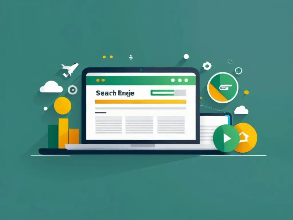 Mejorar posicionamiento web a través de accesibilidad: ilustración minimalista de mejoras en ranking con features accesibles destacadas