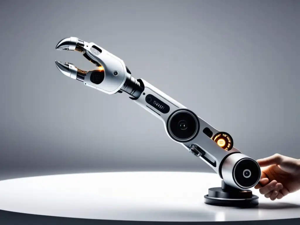Robótica AI probando interfaz web con precisión futurista Robótica AI realiza pruebas en web
