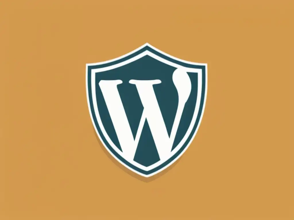 WordPress con escudo: seguridad y profesionalismo Un sitio web de WordPress con un ícono de escudo en la cabecera, transmitiendo seguridad y profesionalismo