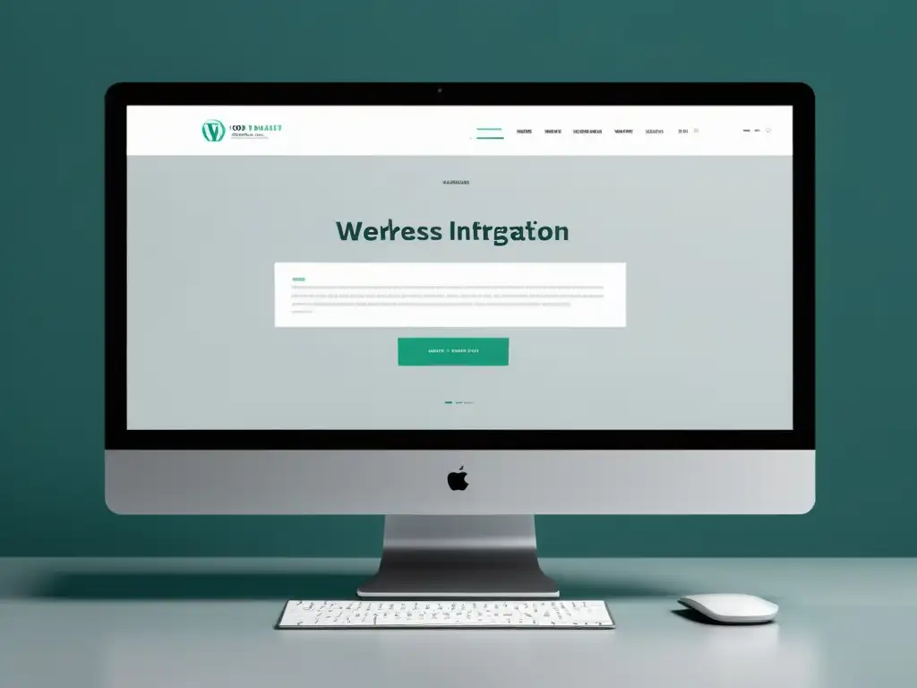 Interfaz web moderna y eficiente con WordPress y headless CMS Un sitio web moderno y elegante en un ordenador de escritorio, mostrando la integración de un headless CMS en WordPress