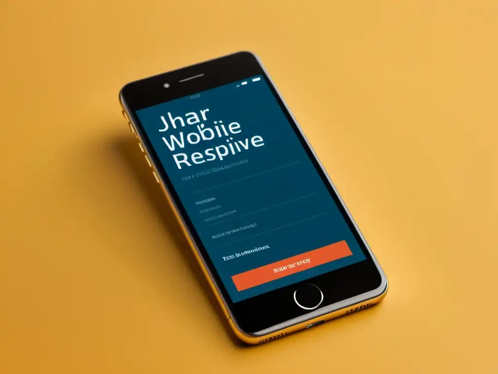 Mockup de smartphone: sitio web responsive y navegación intuitiva Mockup de smartphone moderno con pruebas de usabilidad móvil avanzadas en pantalla, diseño profesional y legible