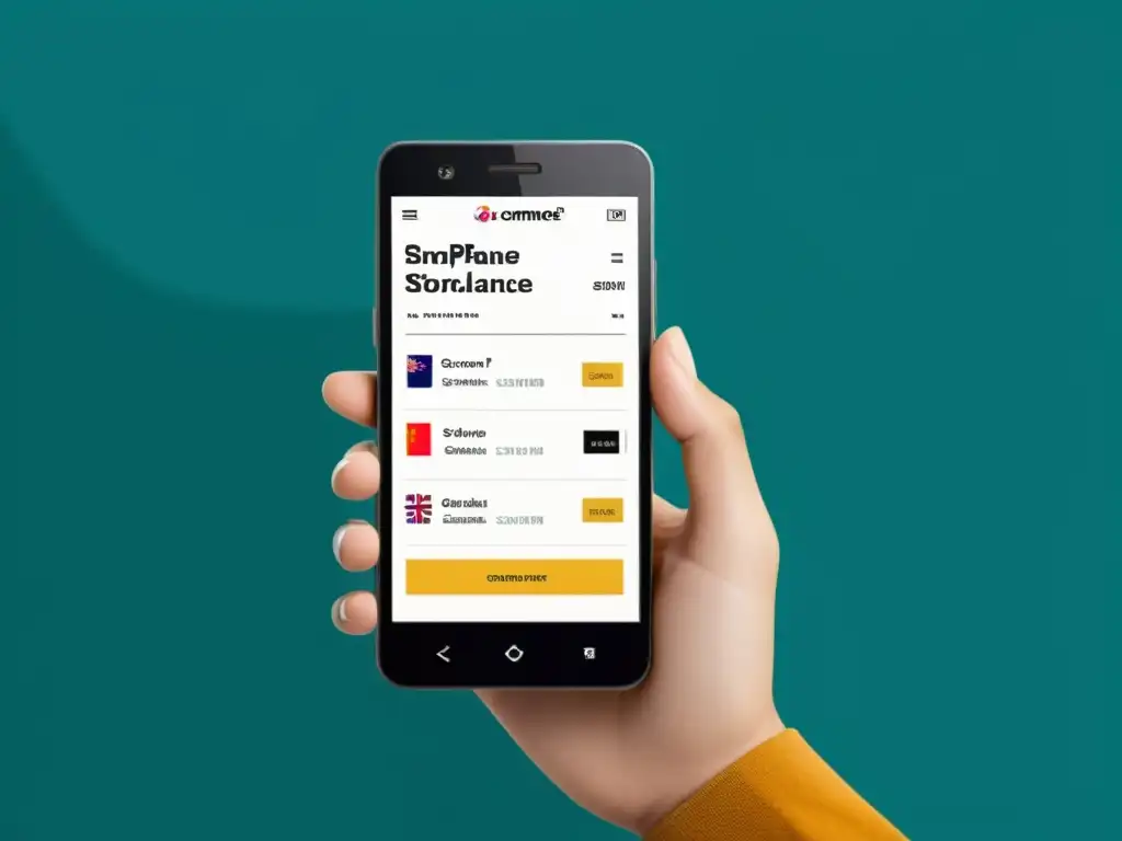 Smartphone con tienda online multilingüe WooCommerce: diseño limpio, intuitivo y profesional, ideal para clientes globales