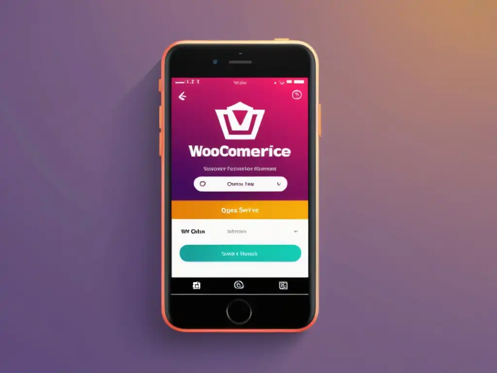 App de Servicio al Cliente WooCommerce: Interfaz Profesional y Amigable Teléfono inteligente con app de atención al cliente WooCommerce